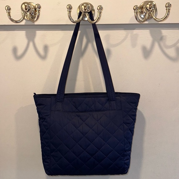 Vera Bradley Classic Navy Small Zippered Tote in Performance Twill - Picture 9 of 9